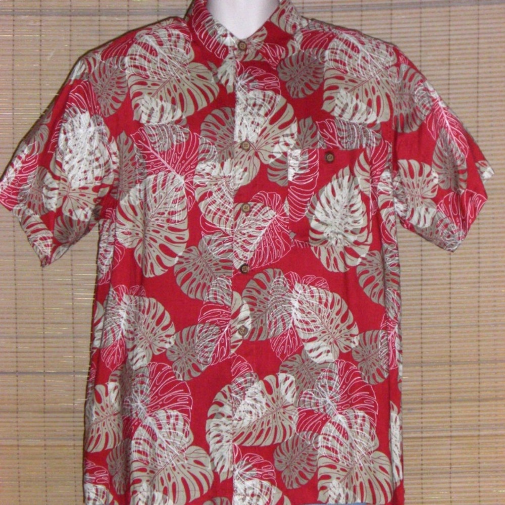 Vintage 90's Ron Chereskin Tropical Leaf Print Men's Shirt